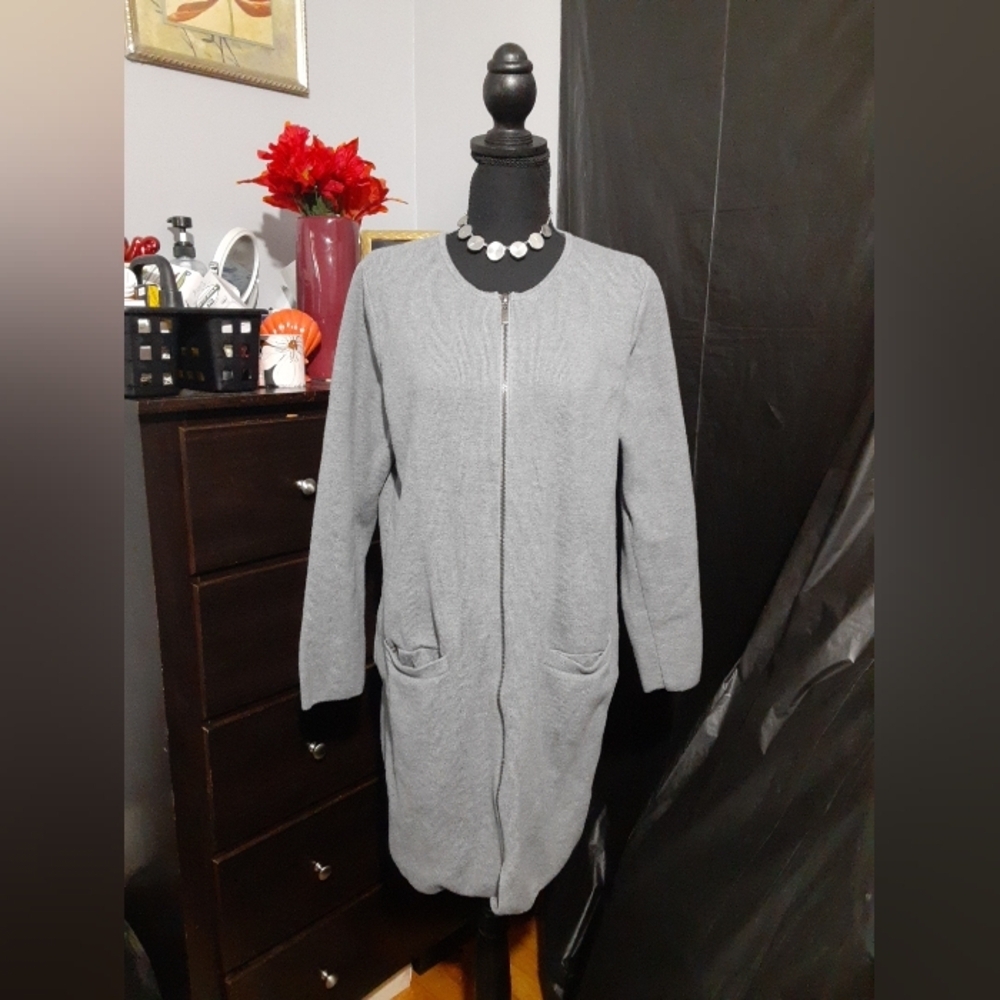 Banana Republic Women's Sweater Carfigan Full Zip Grat With Pockets Size Medium